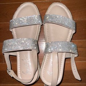 Mari A. Rhinestone Platform Sandals